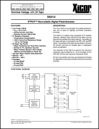 X9313TM datasheet: E2POT nonvolatile digital potentiometer X9313TM