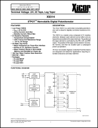 X9314WSI datasheet: E2POT nonvolatile digital potentiometer X9314WSI