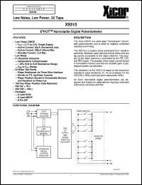 X9315WM-2,7 datasheet: E2POT nonvolatile digital potentiometer X9315WM-2,7