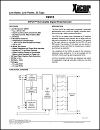 X9316ZP datasheet: E2POT nonvolatile digital potentiometer X9316ZP
