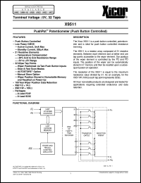 X9511ZSI datasheet: PushPot potentiometer (push button controlled) X9511ZSI