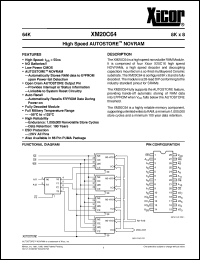 XM20C64M-55 datasheet: 64K (8K x 8) High-speed AUTOSTORE NOVRAM XM20C64M-55