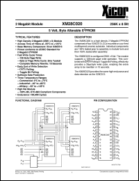 XM28C020M-12 datasheet: 2M (256K x 8bit) 5 volt byte alterable E2PROM XM28C020M-12