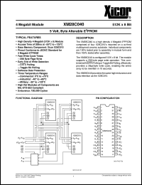 XM28C040M-20 datasheet: 4M (512K x 8bit) 5 volt byte alterable E2PROM XM28C040M-20
