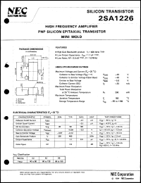 2SA1226-T1B datasheet: Silicon transistor 2SA1226-T1B