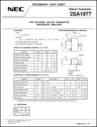 2SA1977 datasheet: Transistor for amplifying PNP micro wave 2SA1977