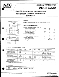 2SC1622A-T2B datasheet: Low-frequency high-gain amplification silicon Tr. 2SC1622A-T2B