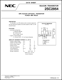 2SC2954-T1 datasheet: For amplify high frequency, low noise, and wide band. 2SC2954-T1