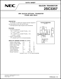 2SC3357-T1 datasheet: For amplify high frequency and low noise. 2SC3357-T1