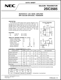 2SC3585-T2B datasheet: For amplify microwave and low noise. 2SC3585-T2B