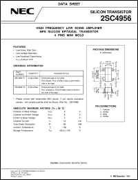 2SC4956-T1 datasheet: Microwave low-noise amplification silicon transistor 2SC4956-T1