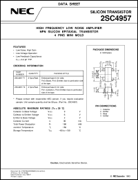 2SC4957R-T1 datasheet: Microwave low-noise amplification silicon transistor 2SC4957R-T1