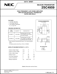 2SC4959-T2 datasheet: Microwave low-noise amplification silicon transistor 2SC4959-T2