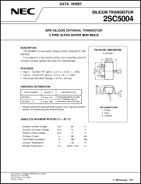2SC5004-T1 datasheet: NPN epitaxial-type silicon transistor 2SC5004-T1