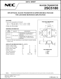 2SC5180-T2 datasheet: High fT, high gain transistor 2SC5180-T2