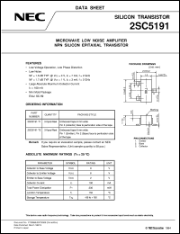 2SC5191-T2 datasheet: Low-voltage drive, high-frequency transistor 2SC5191-T2