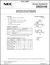 2SC5195-T1 datasheet: Low-voltage drive, high-frequency transistor 2SC5195-T1
