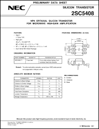 2SC5408-T1 datasheet: fT=17GHz Tr 2SC5408-T1