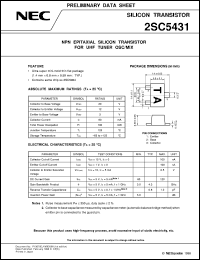 2SC5431 datasheet: Reduced noise high frequency amplification transistor 2SC5431