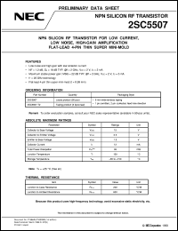 2SC5507-T2 datasheet: NPN epitaxial silicon transistor 2SC5507-T2