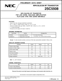 2SC5508-T2 datasheet: NPN epitaxial silicon transistor 2SC5508-T2