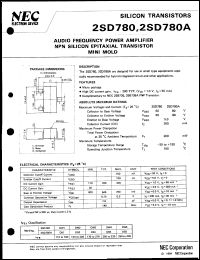 2SD780A-T2B datasheet: Silicon transistor 2SD780A-T2B