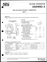 2SD992 datasheet: Silicon transistor 2SD992