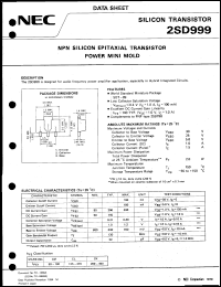 2SD999 datasheet: Silicon transistor 2SD999