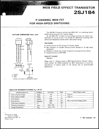 2SJ184 datasheet: P-channel power MOS FET 2SJ184