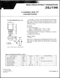 2SJ196/JM datasheet: P-channel MOS FET 2SJ196/JM