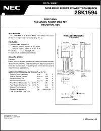 2SK1594 datasheet: N-channel power MOSFET switching use, industrial use 2SK1594