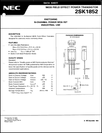 2SK1852 datasheet: MOS type field-effect power MOS FET 2SK1852