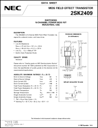 2SK2409 datasheet: Low withstand voltage Nch MOS FET 2SK2409