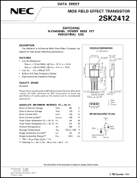 2SK2412 datasheet: Low withstand voltage Nch MOS FET 2SK2412