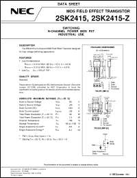 2SK2415(JM) datasheet: Low withstand voltage Nch MOS FET 2SK2415(JM)