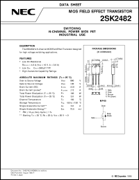 2SK2482 datasheet: Nch power MOSFET MP-88 900V/5A 2SK2482