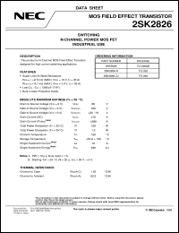 2SK2826-ZJ datasheet: Nch power MOSFET MP-25 60V 70A 2SK2826-ZJ