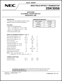 2SK3058 datasheet: Nch power MOS FET MP-45F high-speed switching 2SK3058