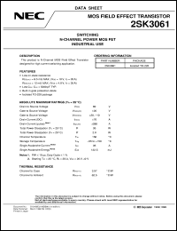 2SK3061 datasheet: Nch MOS FET for large current switching 2SK3061