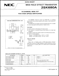 2SK680A datasheet: MOS type field effect transistor 2SK680A