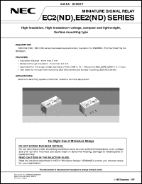 EC2-12ND datasheet: Open and shut a circuit for small signal EC2-12ND