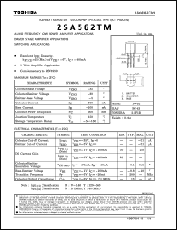 2SA562TM datasheet: Silicon PNP transistor for audio frequency low power amplifier, driver stage amplifier and switching applications 2SA562TM