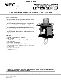 LD7126SERIES datasheet: DBS-Band, 2.0KW/2.4KW Klystrons for Communications LD7126SERIES