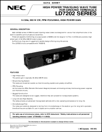 LD7202B datasheet: Traveling Wave Tube in Ku-Band LD7202B