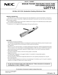 LD7713 datasheet: Ka-band, 20W TWT for Satellite Ground Terminals LD7713