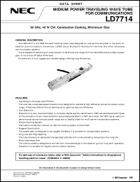 LD7714 datasheet: Ka-band, 40W TWT for Satellite Ground Terminals LD7714