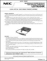 LD79U04K datasheet: 14GHz, 40W Microwave Power Module for Communications LD79U04K