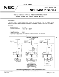 NDL5461P1 datasheet: Diameter 80um InP/InGaAs PIN-PD coaxial module NDL5461P1