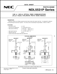 NDL5531P2D datasheet: Diameter 30um Inp/InGas APD coaxial module NDL5531P2D