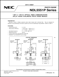 NDL5551P1C datasheet: Optical communication photodiode module NDL5551P1C